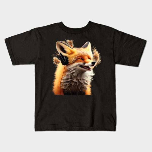 Smiling Musical Fox Kids T-Shirt by TOMOBIRI